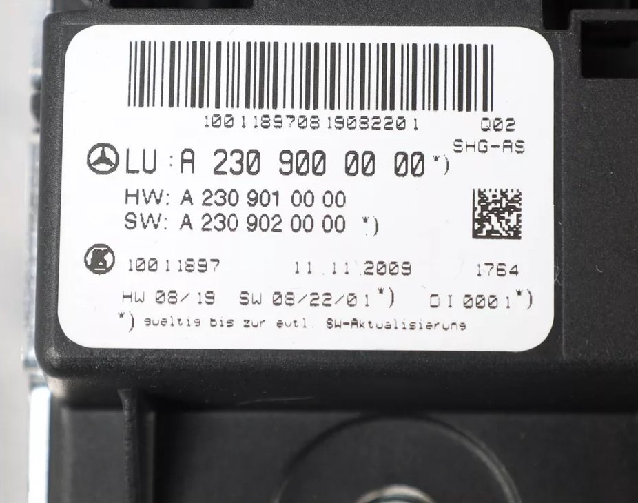 OEM Used Seat Airscarf Control Module A2309000000 for 09-12 Mercedes R230 SL550 SL55 AMG