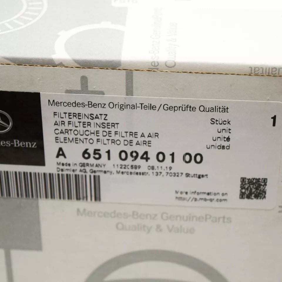 Original Air Filter A6510940100 OM651 651 CDI for Mercedes W205 C Class GLC 