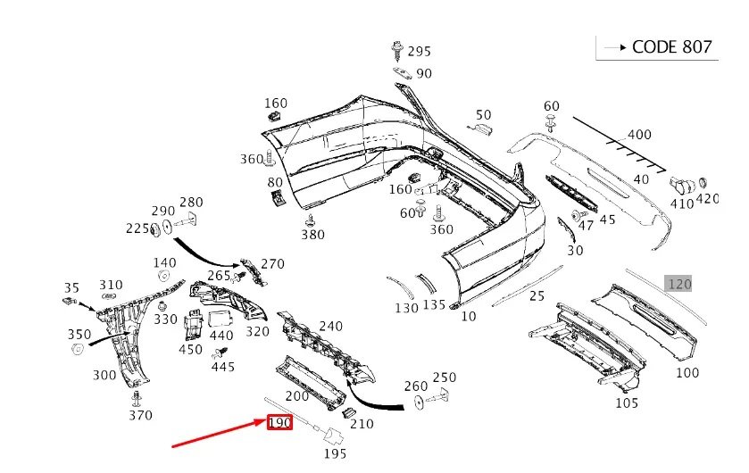 New Rear Bumper Sensor Upper Coding B Switch A2319059900 for Mercedes S W222